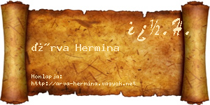 Árva Hermina névjegykártya